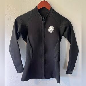 Rip Curl Dawn Patrol Black Surf Wetsuit Long Sleeve Jacket 1.5mm Women’s 10